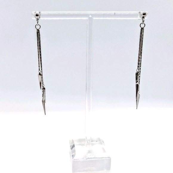 Sterling silver Feather Drop Earrings - Picture 3 of 4